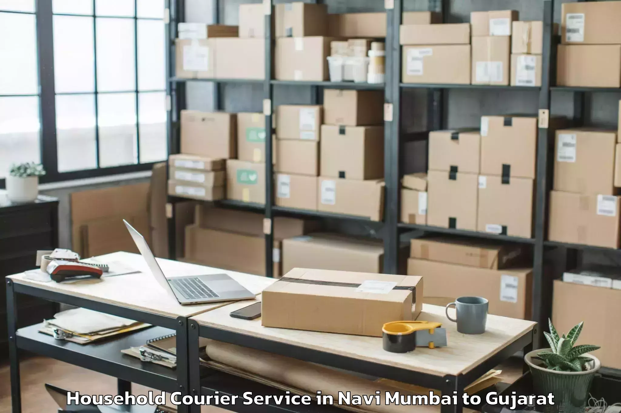 Hassle-Free Navi Mumbai to Lunawada Household Courier